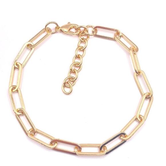 Gold toned chain linked ankle bracelet - Picture 1 of 4